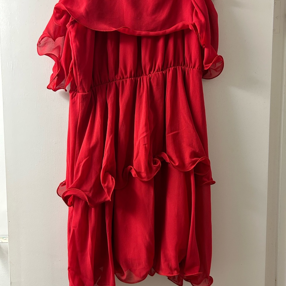 PrettyLittleThing Ruffled Off-Shoulder Dress - Picture 4 of 6